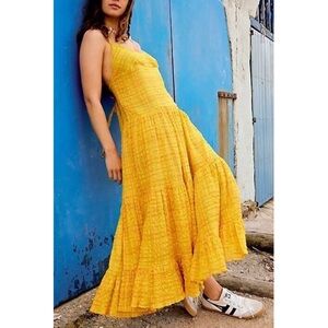 NWOT Free People Marigold Tiered Maxi Dress